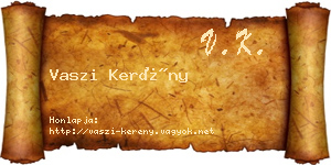 Vaszi Kerény névjegykártya